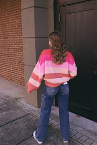 Pink Tidings Striped Sweater