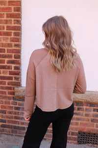 All-In-One Henley Pullover - Mocha